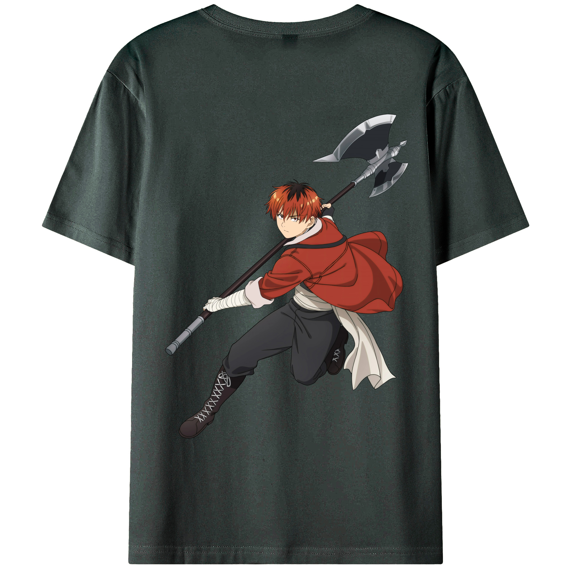 （画像用） 葬送のフリーレン Frieren 綿100％ メンズ半袖Tシャツ（バックプリント） 通気性